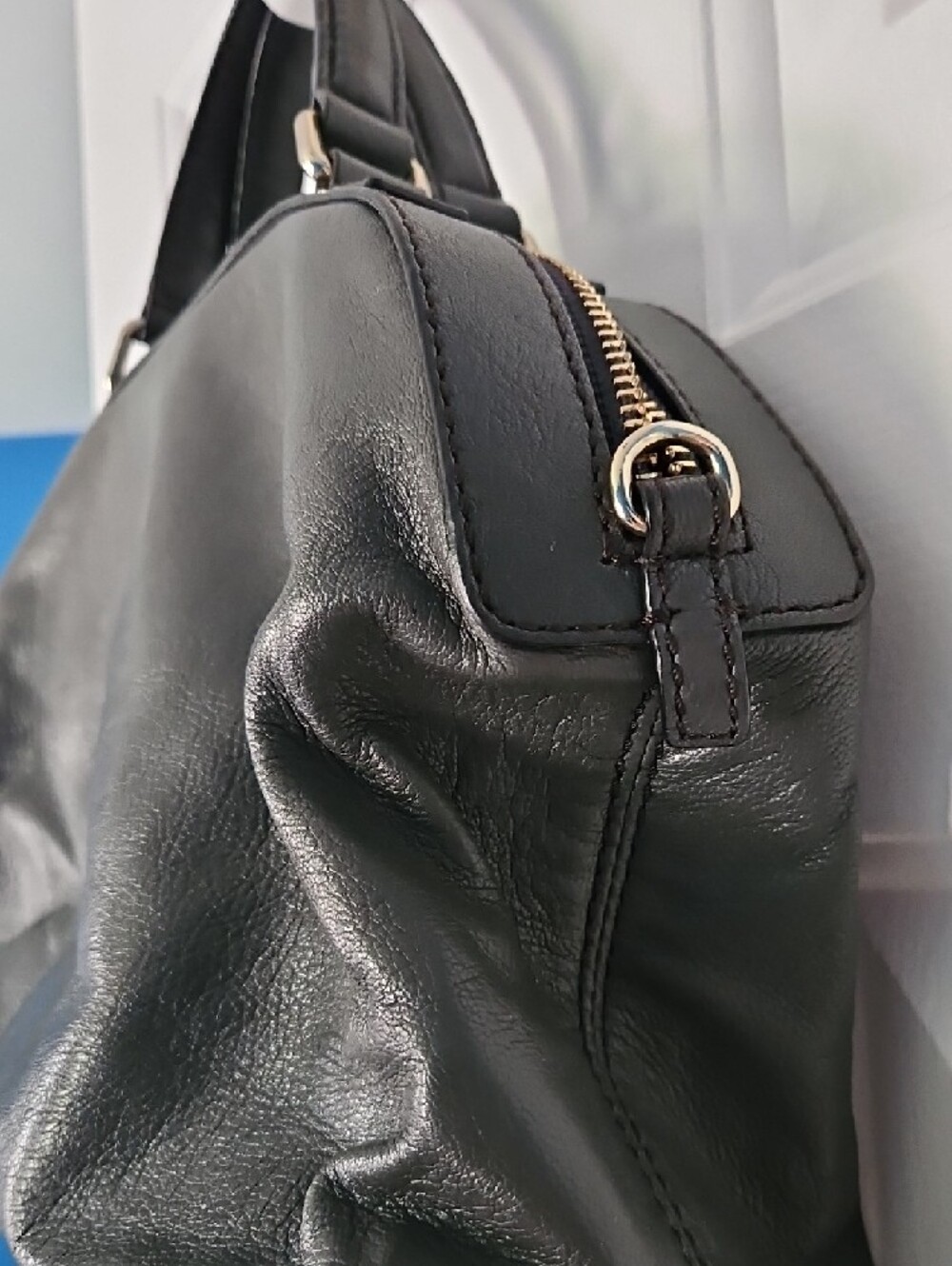 kate spade Gray Leather Buckle-Front Satchel Handbag - Picture 5 of 7